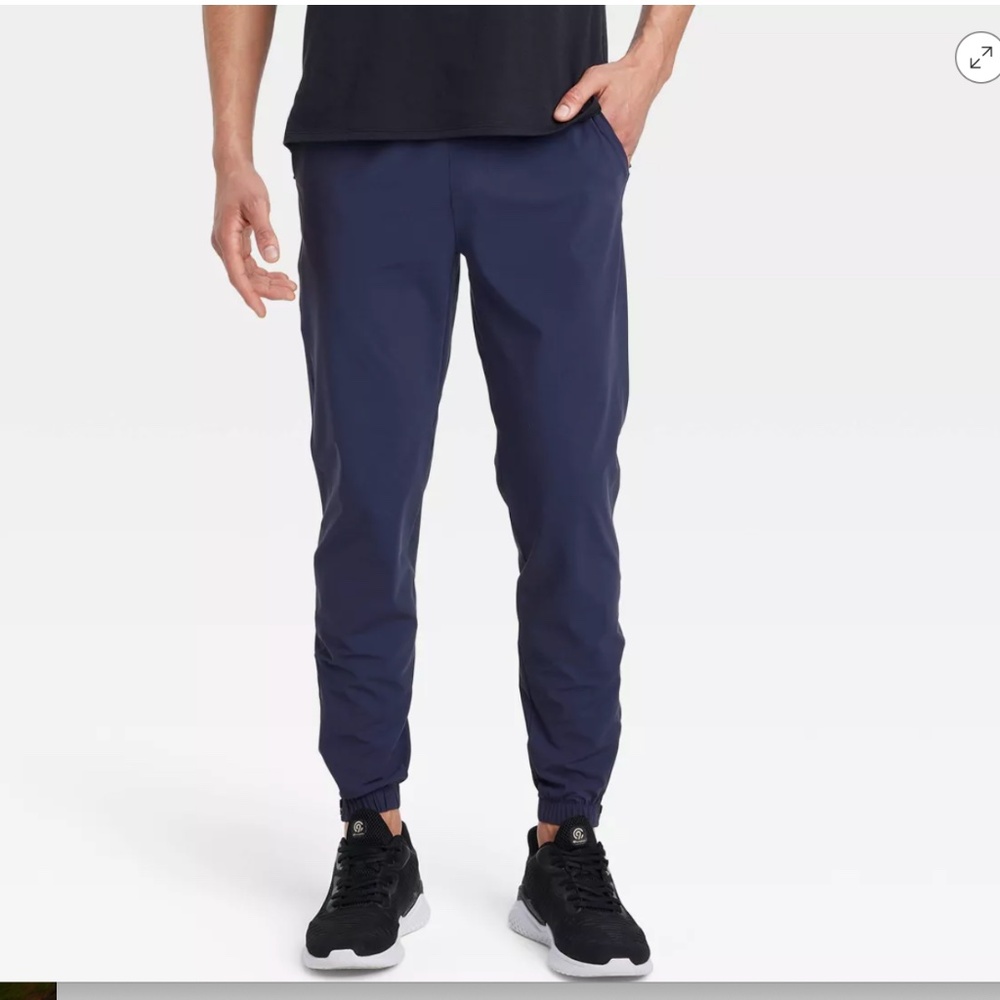 NWT All in Motion Men's Jogger Run Pant Small Navy Blue